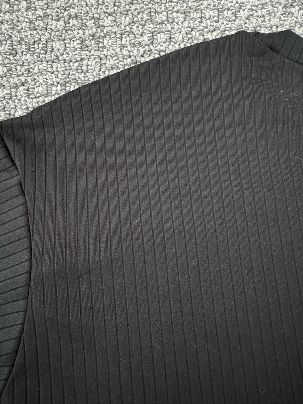 Black Ribbed Two-Piece Lounge Set - Picture 5 of 5